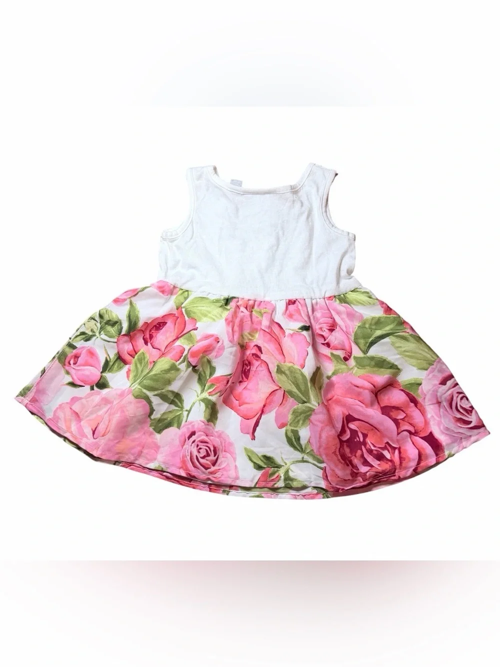 🔥 $29.95 Mom & Me By Childrens Place Girls Lined Party Dress Roses Sz 12-18M 🔥